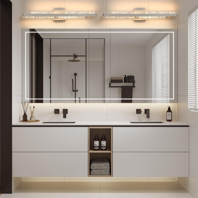 HAHZT Modern Bathroom Vanity Light: Brushed Nickel 32 inch 28W