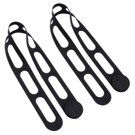 Silicone Latch Strap for Slow Cooker Lid, Pot, Bento Box, 21.65 In Reusable Elastic Self-Lock Silicone Tie for Bundling or Organizing Curtain, Cords, Yoga Mat, Camping Mat, 2pcs (Black&Black)