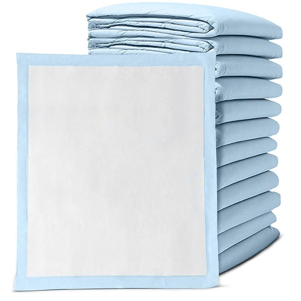 Disposable Incontinence Bed Pads 30" x 30", 10 Pack - Moderate Absorbent Chux Underpads with Fluff Core - Leak Proof Poly Backing, Non-Woven Top Sheet - Overnight Moisture and Odor Lock