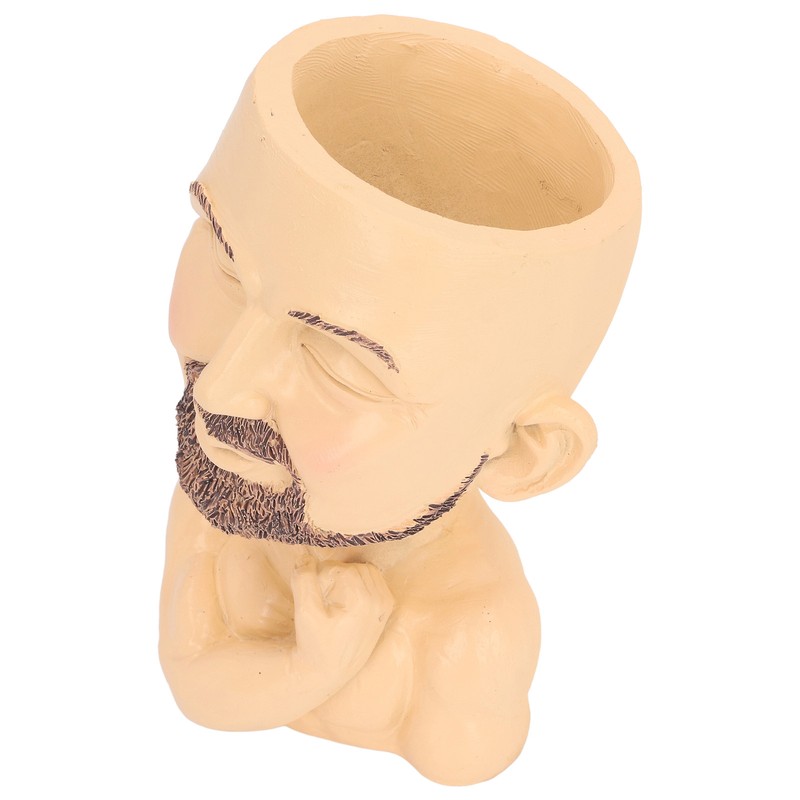 Face Planter Pot with Drainage Hole Man Face Flower Pot