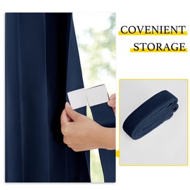 NICETOWN Blackout Curtains Thermal Insulated Window Treatment Panels Temporary Door Closet Curtain Drapes for Living Room Bedroom, 1 Panel with Rings, 50 x 80 Inches Long, Navy