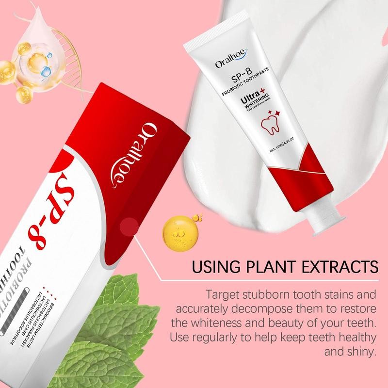 5pcs Probiotic Toothpaste SP-8, Bright & White Teeth, Deep Cleaning,
