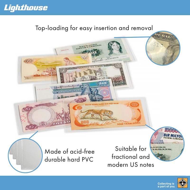 Basic banknote Sleeves, 158 x 75 mm