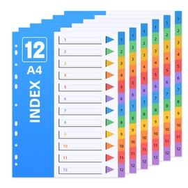 6 Pcs Index A4 Size Color Index Sheets 11 Holes Cute Removable Labels Divider Cards Color Stickers PP Classification Tabs File Accessories Notebook Index Dividers Index Sheets Colored Tabs Divider