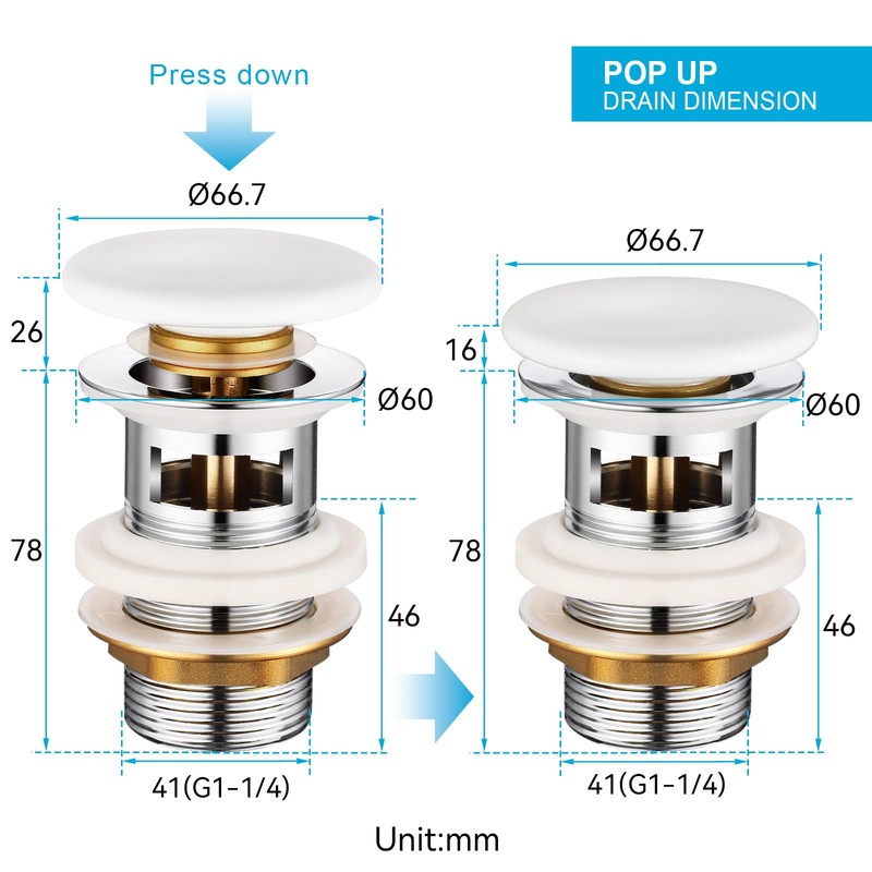 OTOmitra Universal Drain Fitting for Sink & Washbasin, Drain Valve