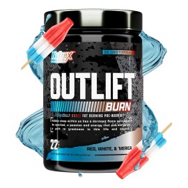 Nutrex Research Aminoácidos Pre Entreno Outlift Burn Nutrex 22 Serv Red White & Merica