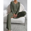 JENJON Women Suit 2 Pieces Tracksuit Long Sleeve V Neck