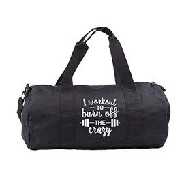 Hippowarehouse I workout to burn off the crazy Gymwear Gym Duffle Cylinder Uniform Kit Bag 50 x 25 x 25cm 20 litres