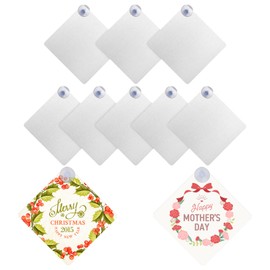 Sublimations Suction Cup Blank Sign, Suction Cup Car Window Sign, Sublimation Metal Sign Blanks Removable Blank Car Window Sign Car Safety Warning Sign for DIY Work Pack of 10