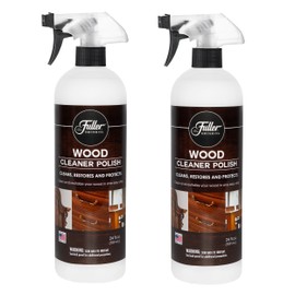 Fuller Brush Wood Cleaner Polish - Wax-Free Formula - Removes Dust, Residue, Grease & Waxy Buildup - Clean & Revitalize Wood - Help Protect your Surface From Fingerprints (With Sprayer, Pack of 2)