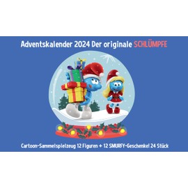 Advent Calendar 2024 The Original Smurfs Advent Calendar. Cartoon Collectable Toy for Boys and Girls, 12 Figures + 12 SMURFY Gifts! From 3 Years. Pack of 24