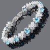 RIZILIA BLOSSOM Tennis Bracelet & Round Cut CZ [Simulated Aquamarine]