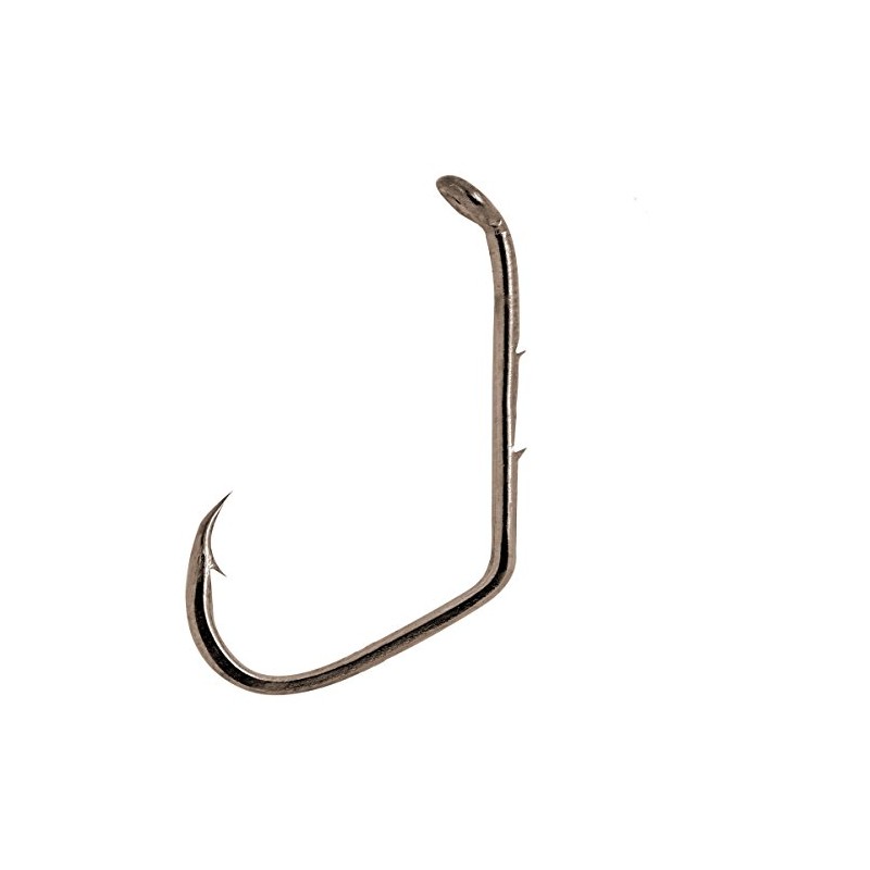 Matzuo Sickle Baitholder Offset Down Eye Hook, Black Chrome, 6