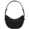 Small Crescent Smooth PU Leather Armpit Shoulder Bag (Black)
