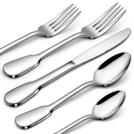 HaWare 18/10 Stainless Steel Flatware, 20-Piece Silverware Set for 4, Premium Cutlery Set for Home Restaurant, Include Knife Fork Spoon, Ergonomic Design Eating Utensils Tableware, Dishwasher Safe