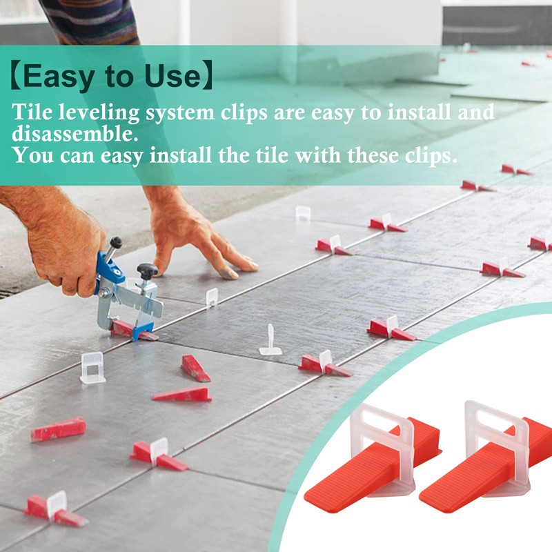 600 pcs Tile Spacer Clips，Tile Leveling System 2mm Tile leveller