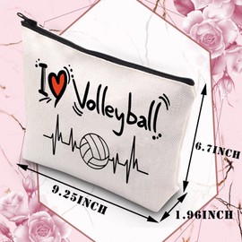 Volleyball Lover Makeup Bag for Women Girls Volleyball Player Gift Volleyball Team Gift I Love Volleyball Travel Pouch (I Love Volleyball CA)