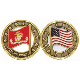 EAGLE CREST U.S. Marine Corps Flag Cut Out Challenge Coin