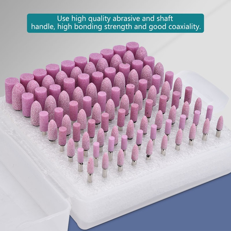 100Pcs Polishing Stone Head Grinding Wheel Burr Bit for Grinder