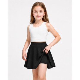 Ekfewou - Faldas deportivas para niñas pequeñas, con bolsillos, Negro -, 9-10 Años