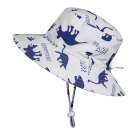 SWMSTUPF Toddlers Baby Boys' 3-Piece Rashguard Set Kids Bathing Suit Set with Hat UPF 50+(Navy Dino,18-24 Months)