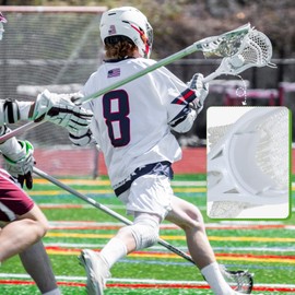 Sotiff 6 Pack Lacrosse Ball Stop Pads Pro Lacrosse Head Stoppers 2 x 4 Inch Adhesive Ball Head Sticker for Bounce Reduce Off Shaft