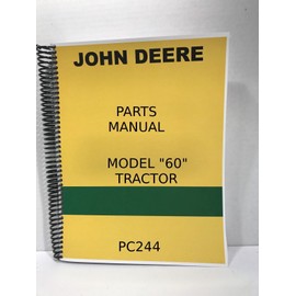 John Deere Model 60 Tractor Parts Manual Catalog
