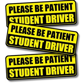 Lusinus Student Driver Magnet for Car - 3-Pack Reflective Magnetic Bumper Sticker Set - Removable Novice Driver Safety Attention Sign - Weather-Resistant 9 x 3.2 inches