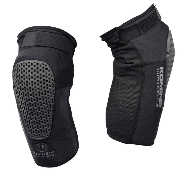 Komine SK-827 12997 Air Thru CE Support Knee Guard Fit for Motorcycles, Black, Free Size, CE Standard Protector
