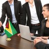 Guyana Desk Small Flag Set,5×8 Inch Guyanese Mini Desktop table