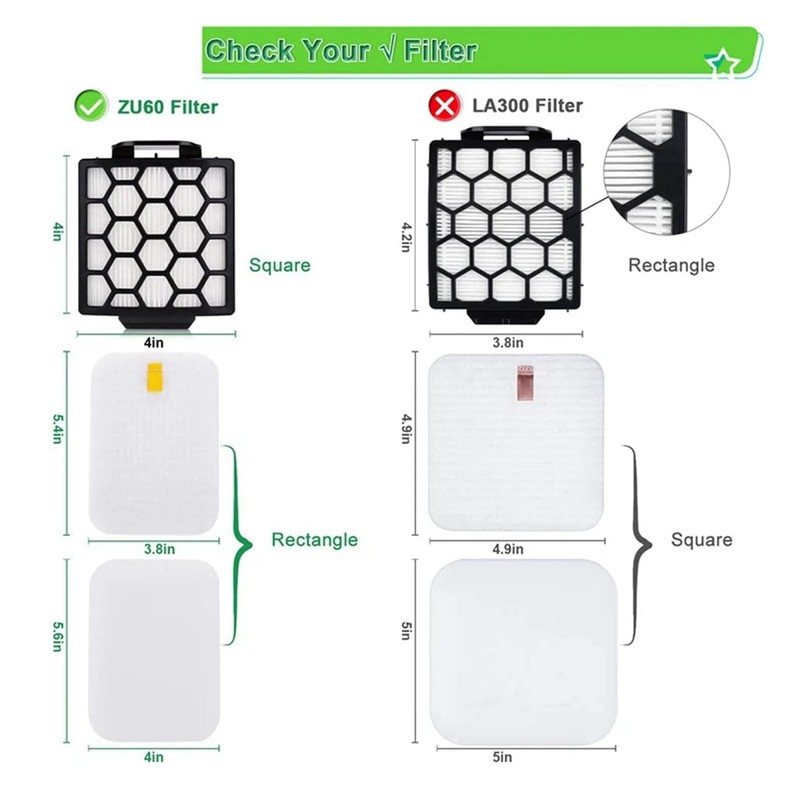 2 Foam Filter + 2 Hepa Filter Replacement for Shark