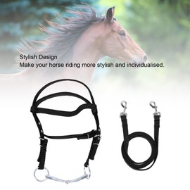 Horse Bridle, Adjustable Horse Bridle Headstall Equestrian Rein, Harness Horse Headstalls Bit Horse Equestrian Accessories (Large)