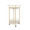 FLORA Round Black Rolling Bar Cart Wine Rack and Lockable