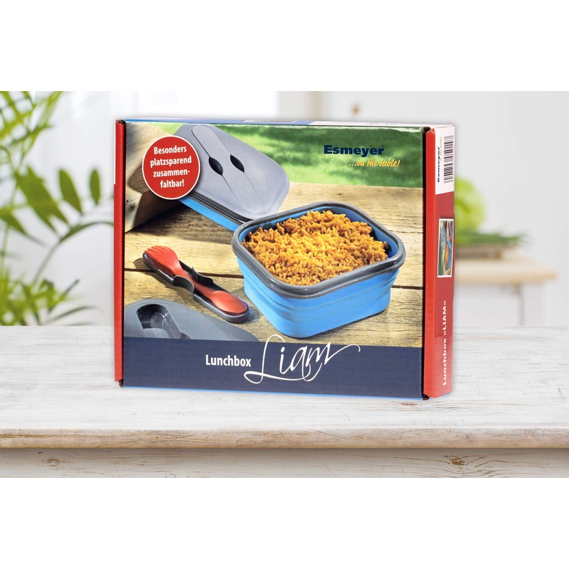 Esmeyer 303/035 Liam, Foldable Lunch Box Lid Polypropylene Plastic Fork