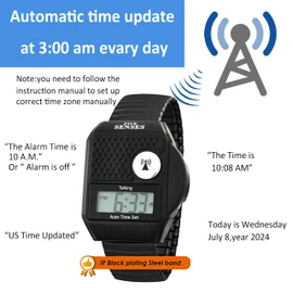 FIVE SENSES - English Atomic Talking Watch, Easy to use for Seniors Blind Men Women, Loud Talking Watch with Sound for Vision Impaired, Elderly Women, Blind People Products 1095 (Black)