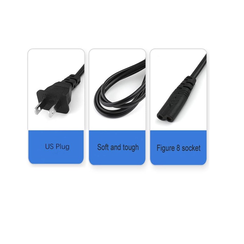 WICAREYO 2M/6.5FT 2 Prong Power Cord for PartyBox 100 200