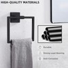 Matte Black Square Towel Ring, Wall Mount Modern Towel Holder