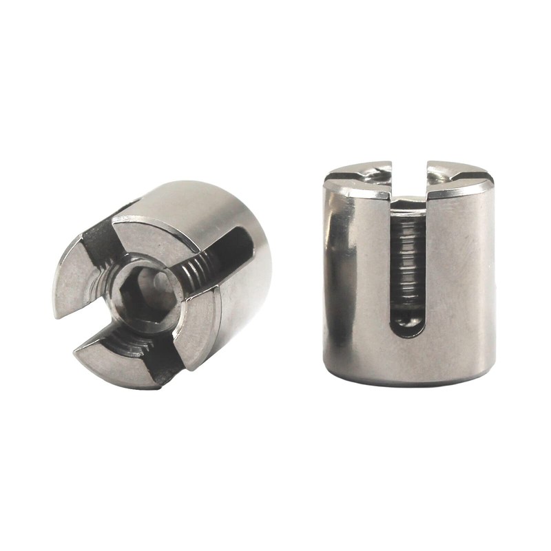 6pcs Stainless Steel 2mm Cross Cable Clamps Wire Rope Cross