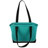 Shoulder Tote Bag with Zipper (Teal)