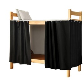 Teanea Full Size Bottom Bunk Bed Blackout Curtains for Full for Men Women Teen Boys, Black, 2 Panels