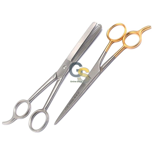 G.S 2 PET DOG CAT PROFESSIONAL GROOMING HAIR THINNING SCISSORS SHEARS PET ACCESSORY