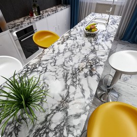 Yenhome Countertop Contact Paper Waterproof 393x30 inch Grey Granite Marble Contact Paper Self Adhesive Wallpaper Kitchen Countertop Peel and Stick Wallpaper Removable Contact Paper for Desk Table Top