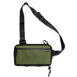 TACTICAL GEEK Cache L4 EDC Sling Bag, Lightweight Crossbody Shoulder Bag, Sling Strap Backpack, Black Green