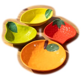 Darthome Set of 4 Fruit Mix Outdoor Bowls Melamine Multi Summer Novelty Picnic Serving