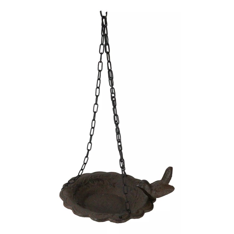 Ebros Gift Cast Iron Whimsical Bluebird On Victorian Dish Hanging