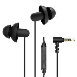 Hearprotek Sleep Earbuds, 3.5mm Lightweight Soft Noise Reduction Earbuds Wired with Mic and Volume Control