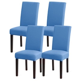 Sufdari Chair Covers 4 Blue,Stretch Dining Chair Covers, Spandex seat Covers for Dining Chairs,Elastic Washable Chair Protectors for Dining Room,Hotel,Restaurant,Banquet (4,Blue)