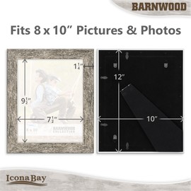 Icona Bay 8x10 (20x25 cm) Brown Oak Picture Frame, Country Rustic Style 8 x 10 Photo Frame, Table Top or Wall Mount, Barnwood Collection