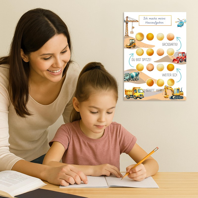 MINITALES Children's Reward Board - Reward System with 10 Sheets