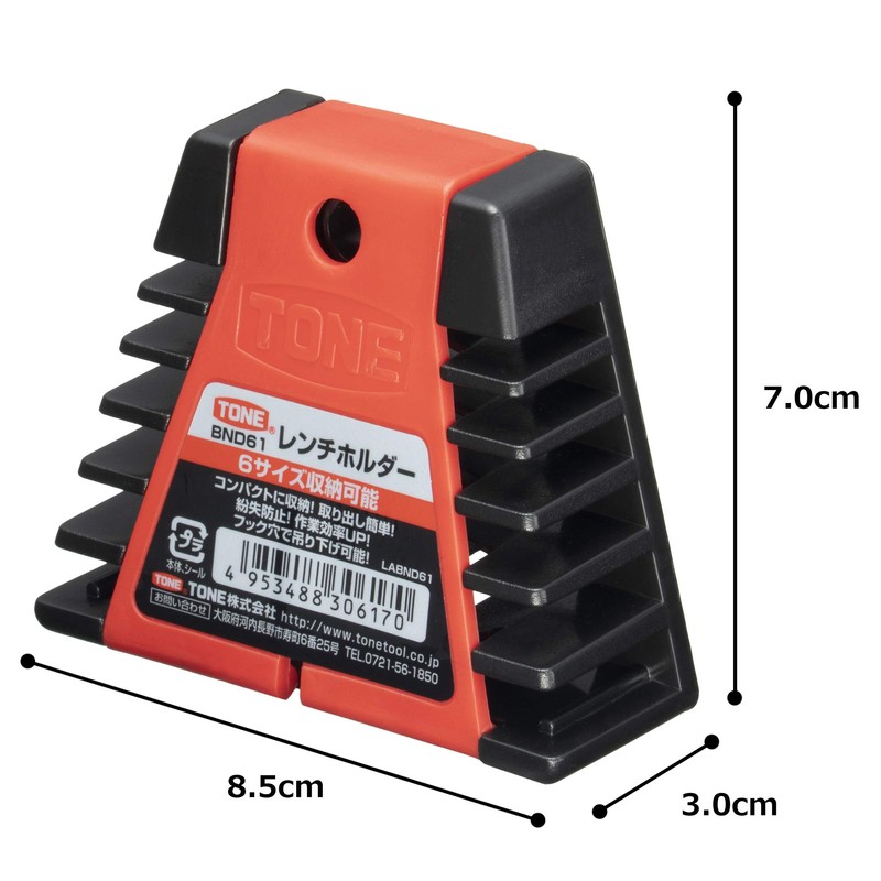 TONE BND61 Wrench Holder, Red, 6 Pcs